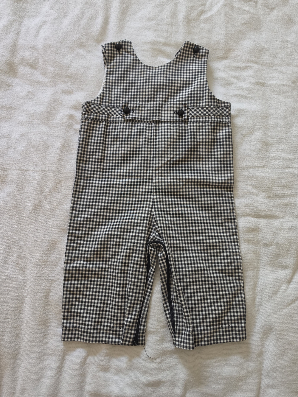 Funtasia Too Black & White Gingham Kids Romper with Button Straps